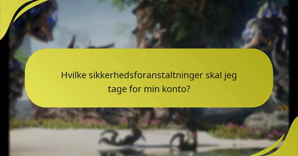 Hvilke sikkerhedsforanstaltninger skal jeg tage for min konto?